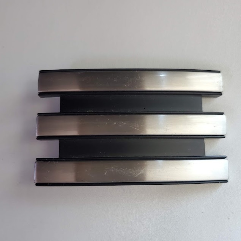 Adidas Belt Buckle Silver Black Three Stripes Logo Streetwear Athletic Golf
